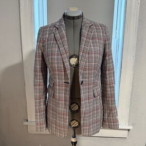 Tommy Hilfiger Plaid Tailored Women’s Blazer - Pink/Grey
